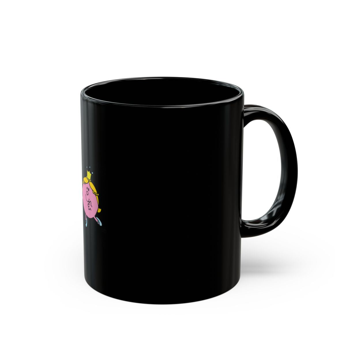 Adorable Cartoon Character Black Coffee Mug