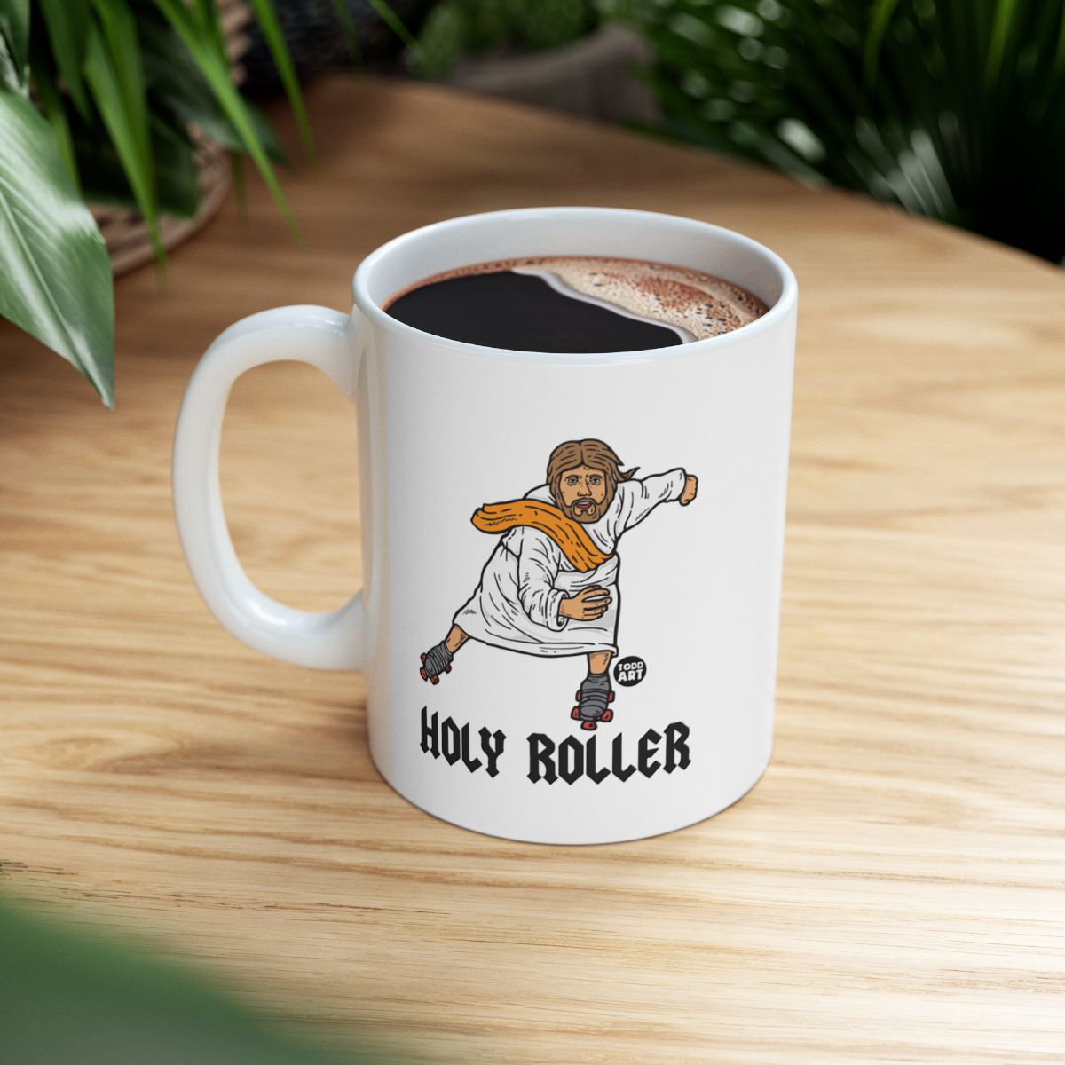Holy Roller Jesus Skating Coffee Mug