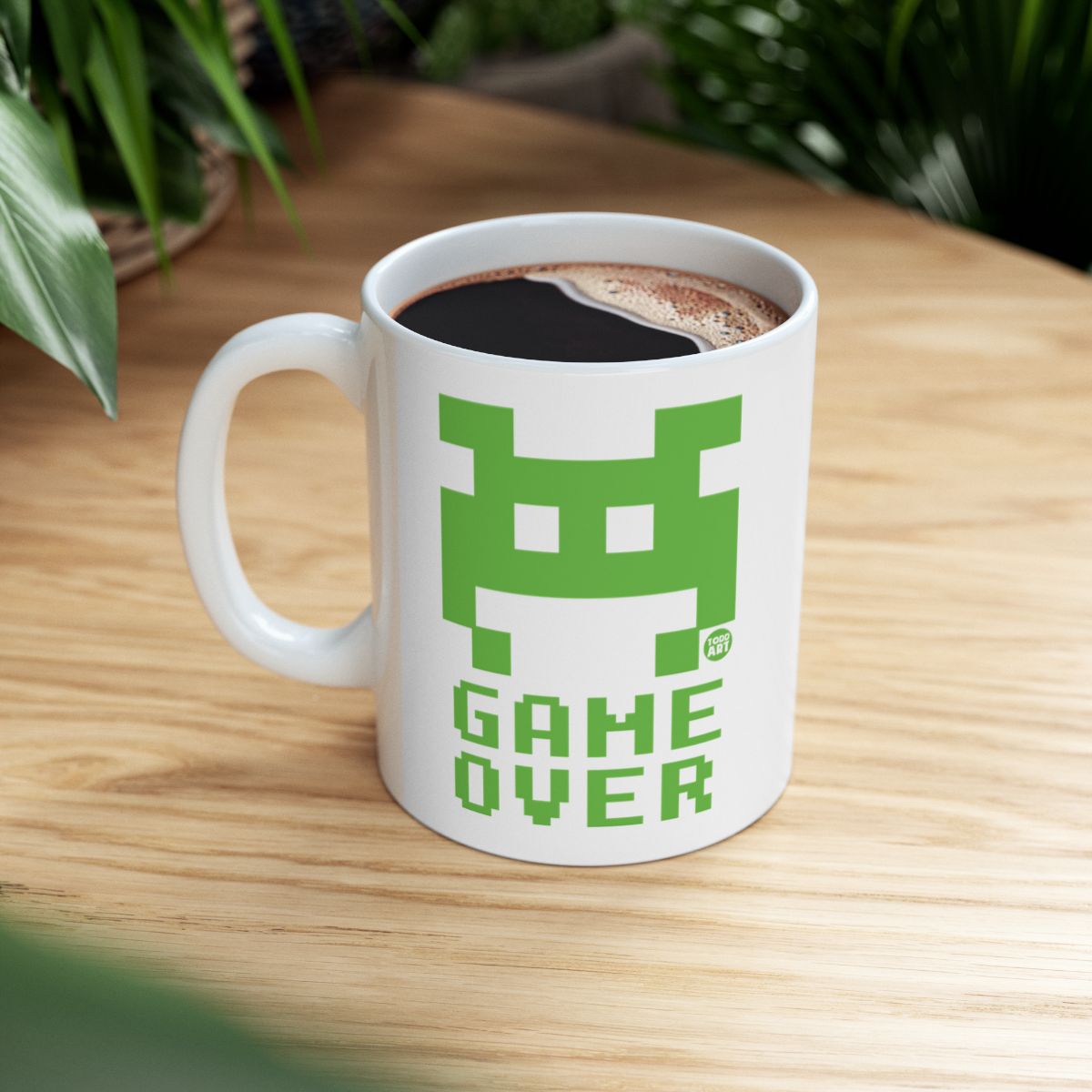 Green Game Over Printed Coffee Mug