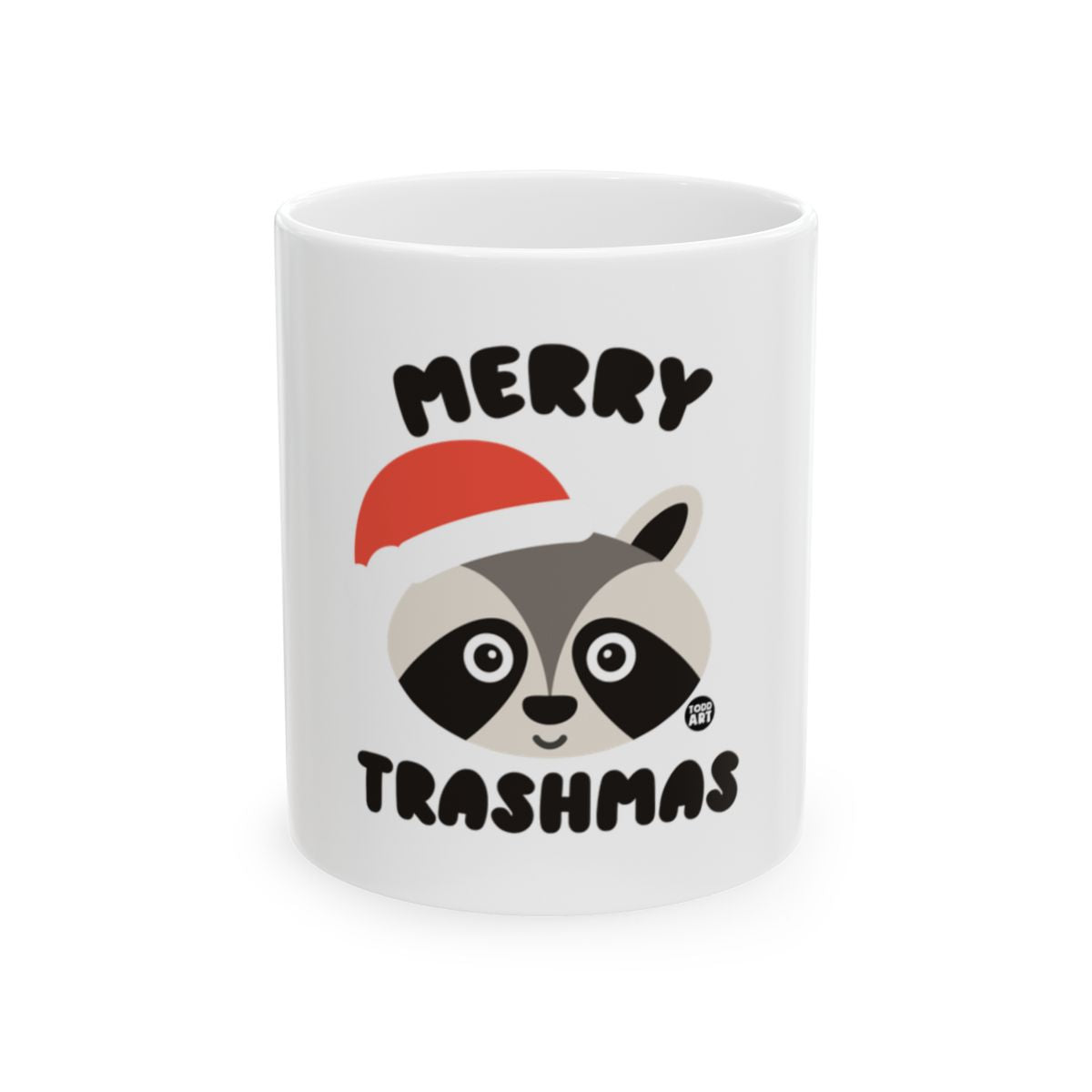 Merry Trashmas Cute Raccoon Santa Hat Mug