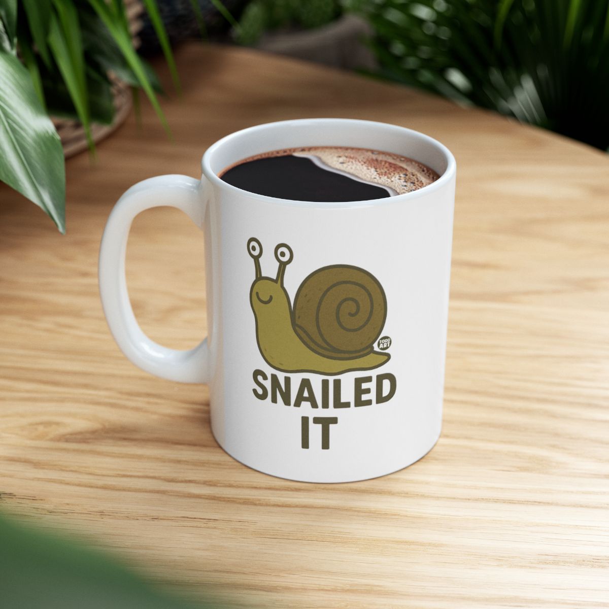 Funny Snail Themed Mug with Humorous Snailed It Design