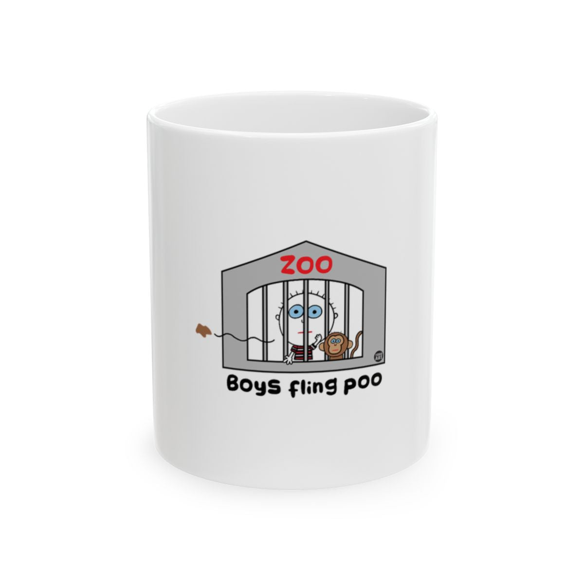Boys Fling Poo Zoo Design Fun Coffee Mug