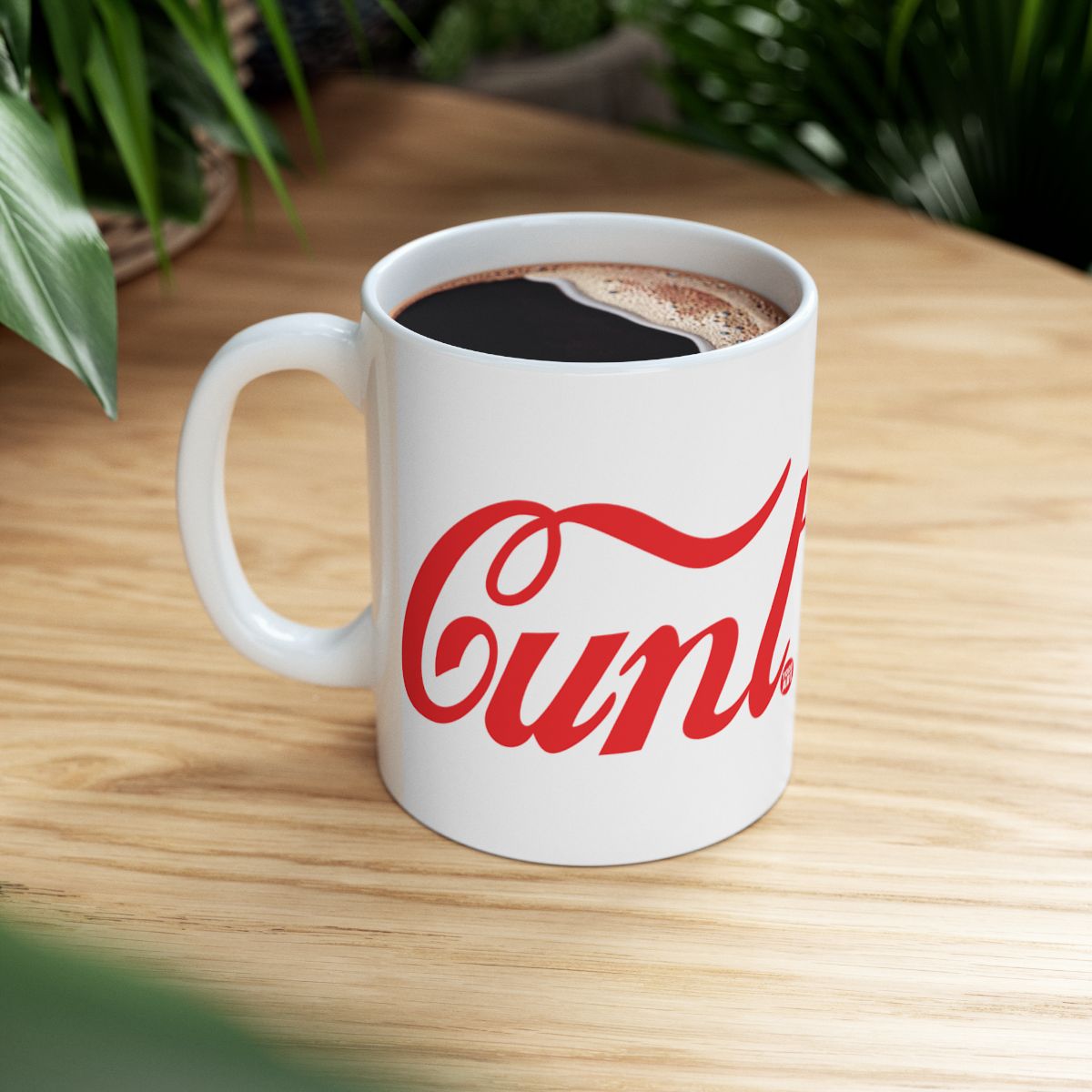 Funny Red Script White Coffee Mug for Hot Beverages