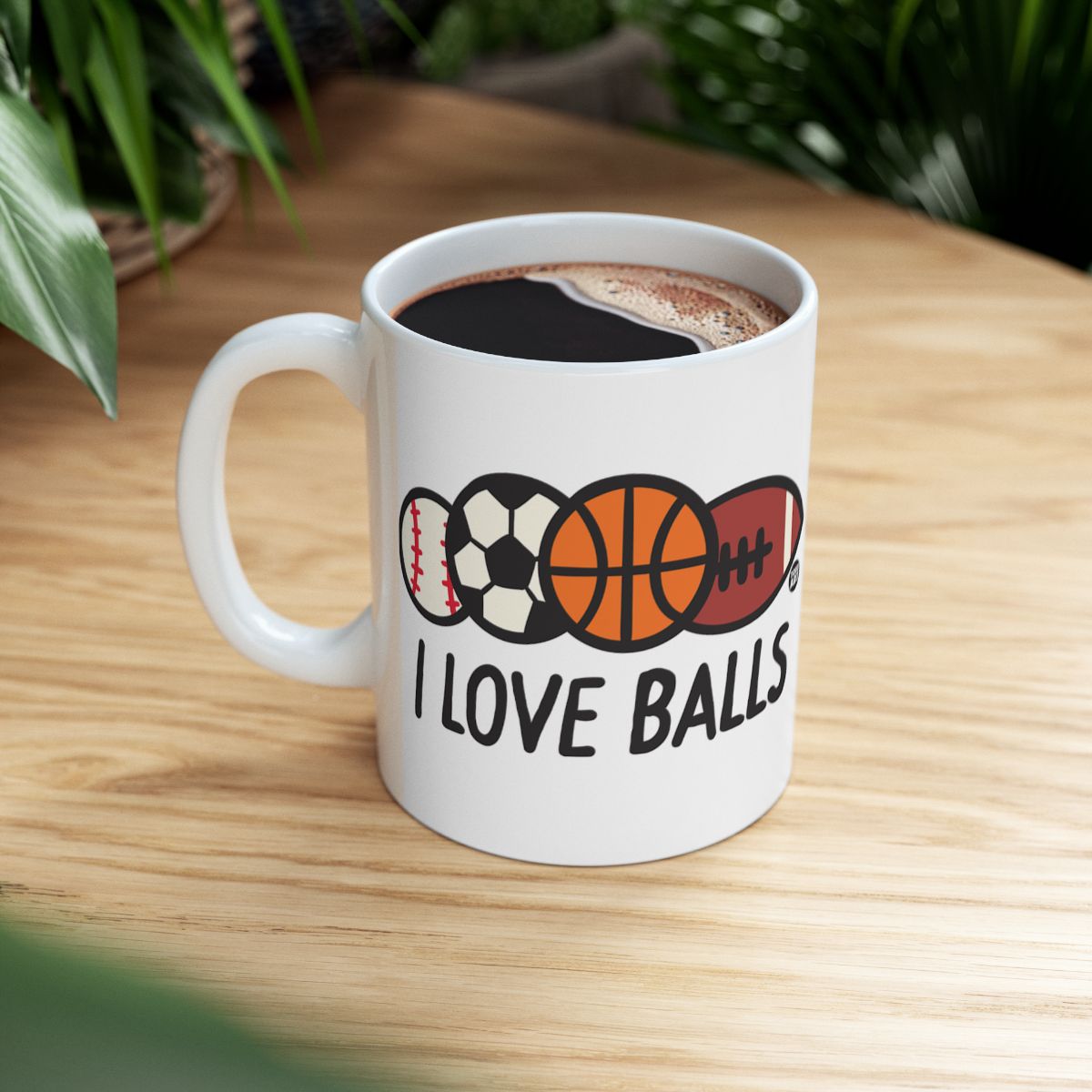 Sports Themed I Love Balls Coffee Mug for Enthusiasts