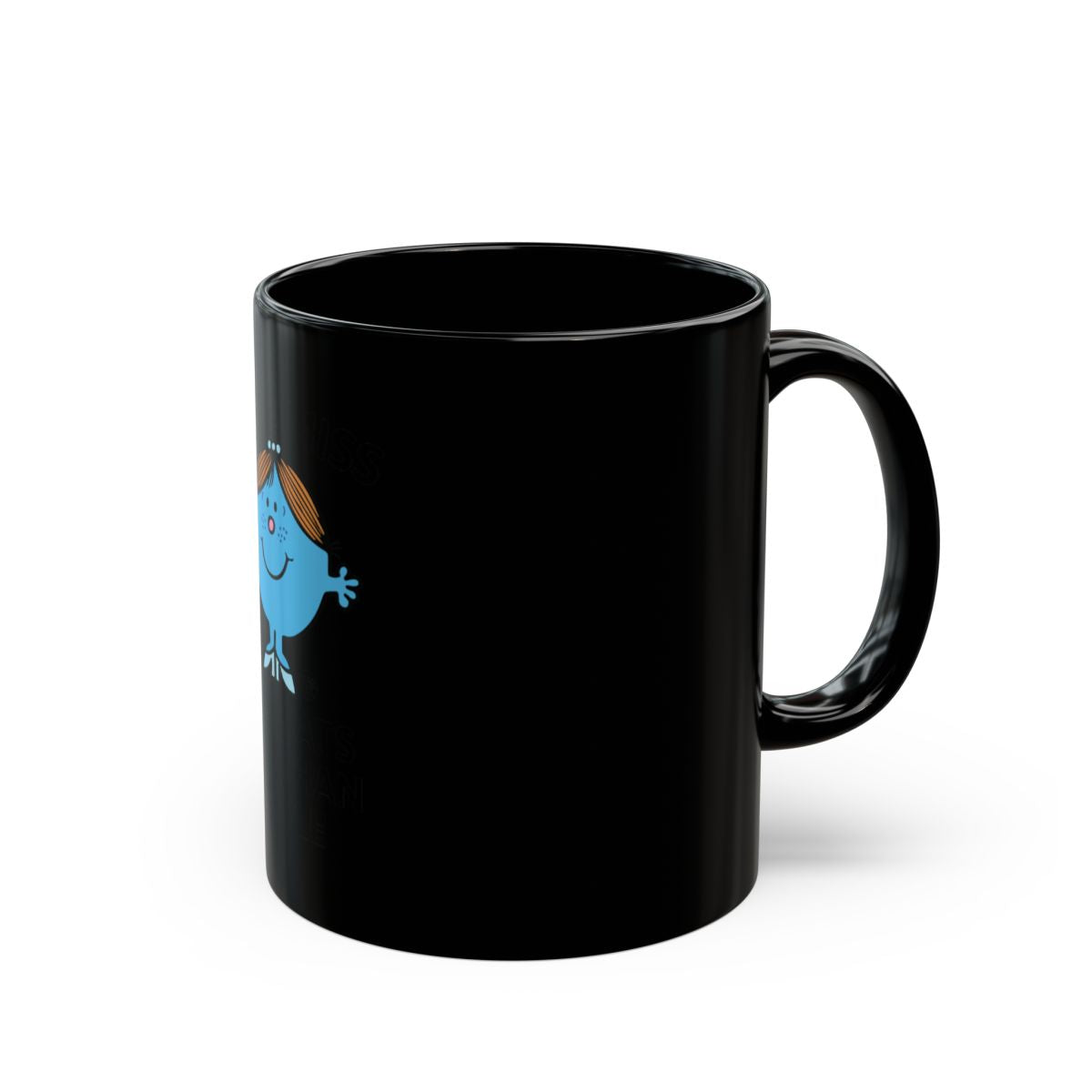 Funny Blue Cartoon Character Black Mug Product