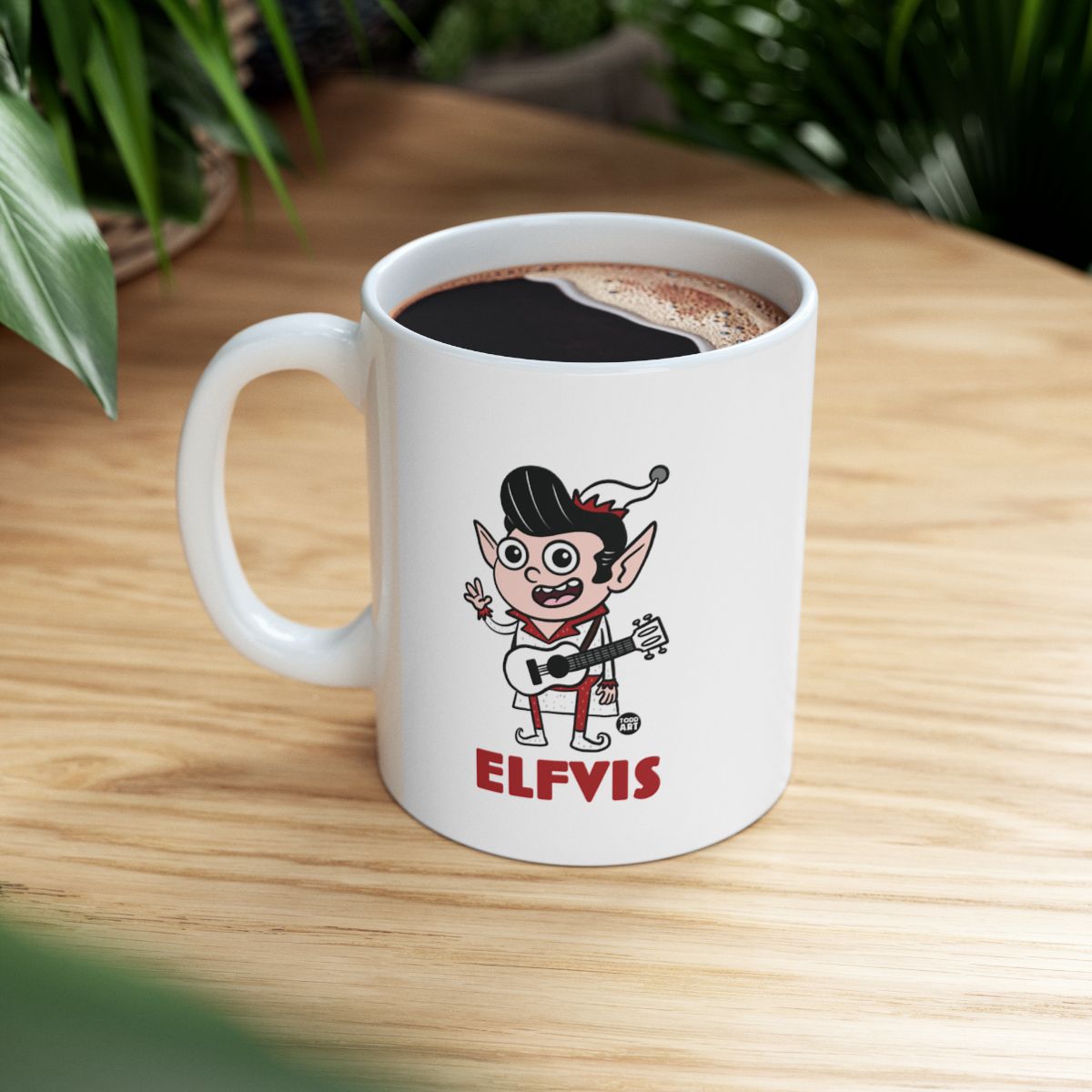 Funny Elfvis Coffee Mug Fun Holiday Gift Item Product