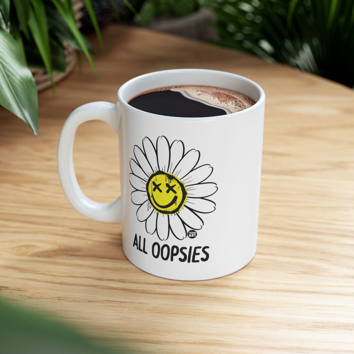 All Oopsies Smiley Face Daisy Mug Coffee Cup
