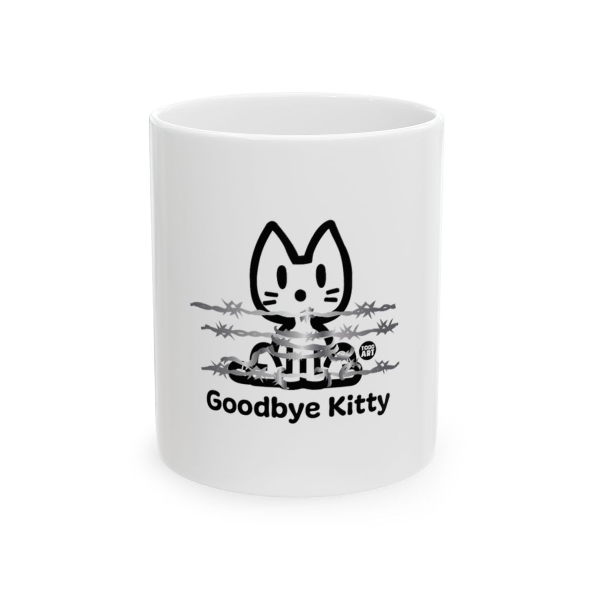Goodbye Kitty Printed Mug with Cute Cat Design