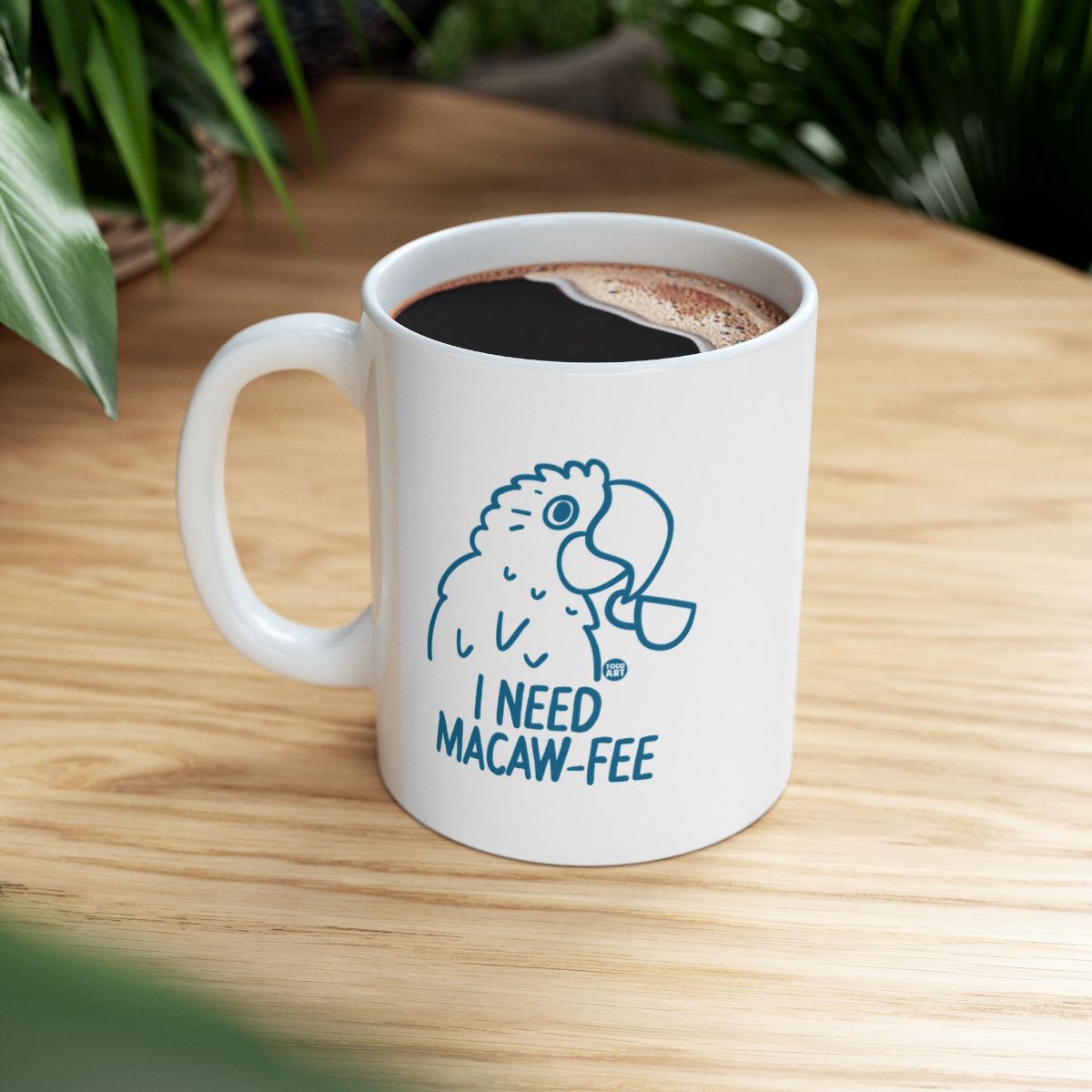 Funny Parrot with I Need Macaw-Fee Quote Mug