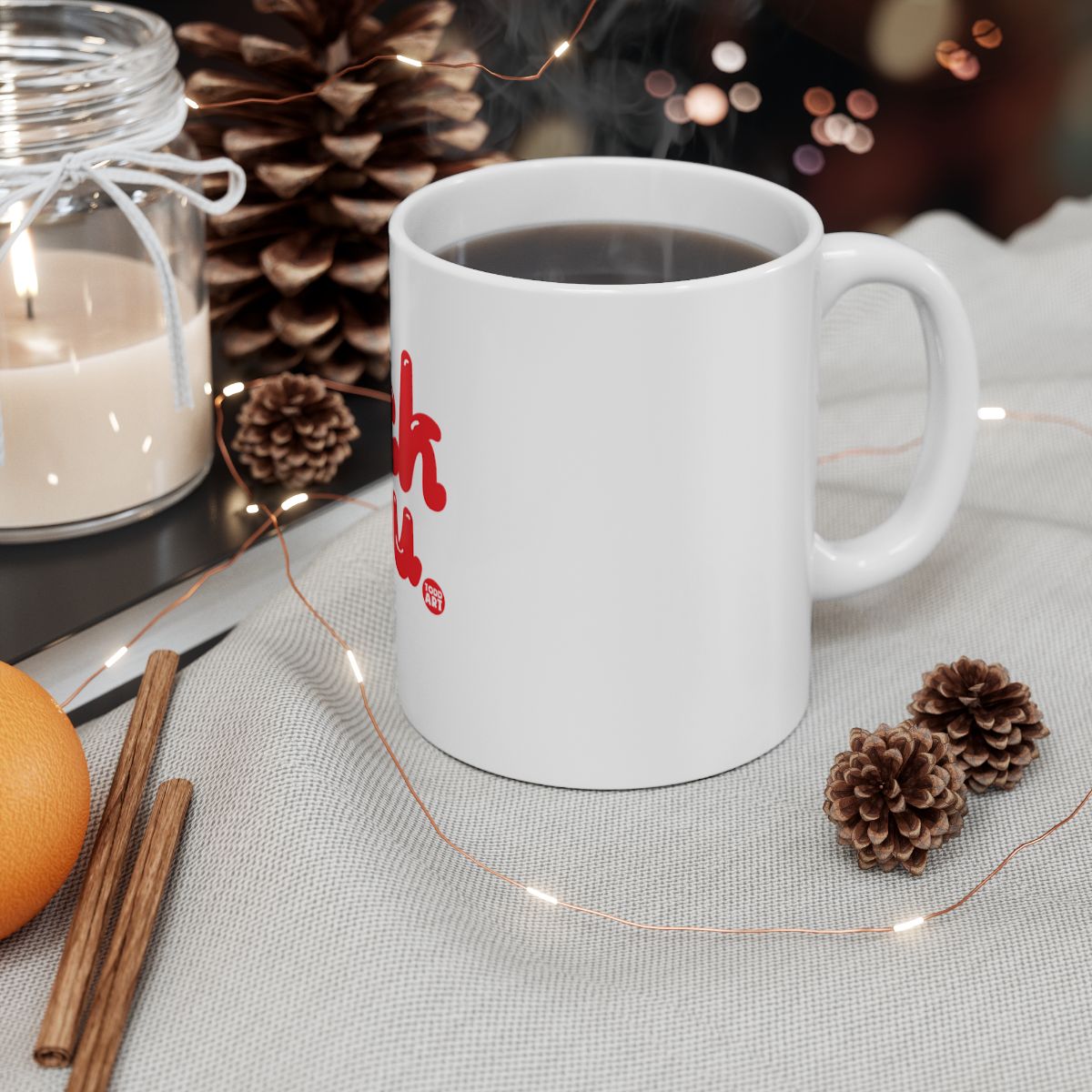 Festive Mug with Holiday Decor for Hot Beverages