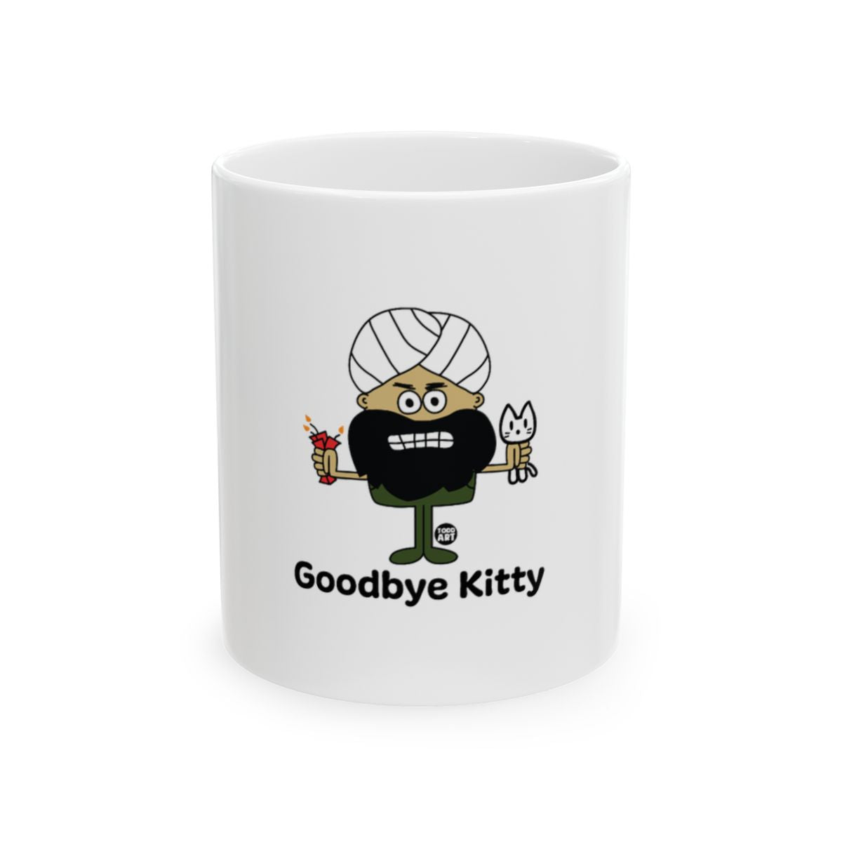 Funny Goodbye Kitty Cartoon Graphic Coffee Mug