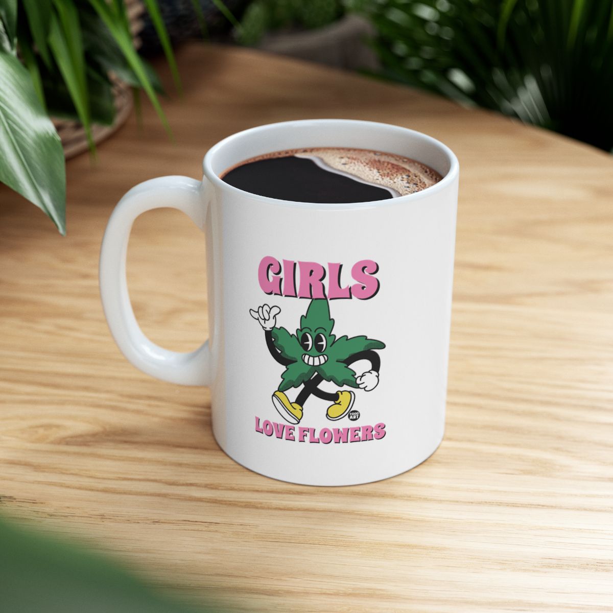 Girls Love Flowers Mug with Fun Design
