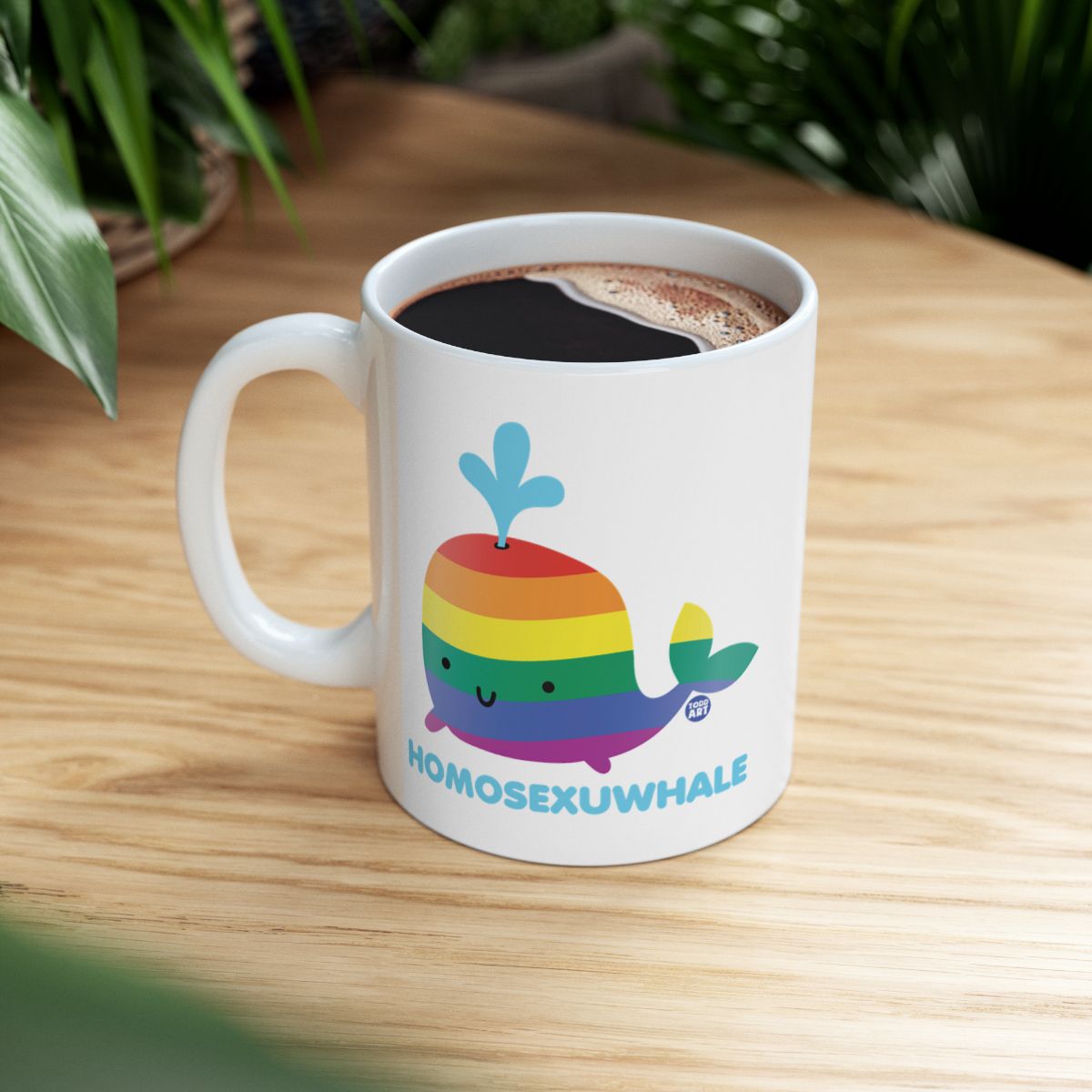 Homosexuwhale Funny Rainbow Whale Coffee Mug