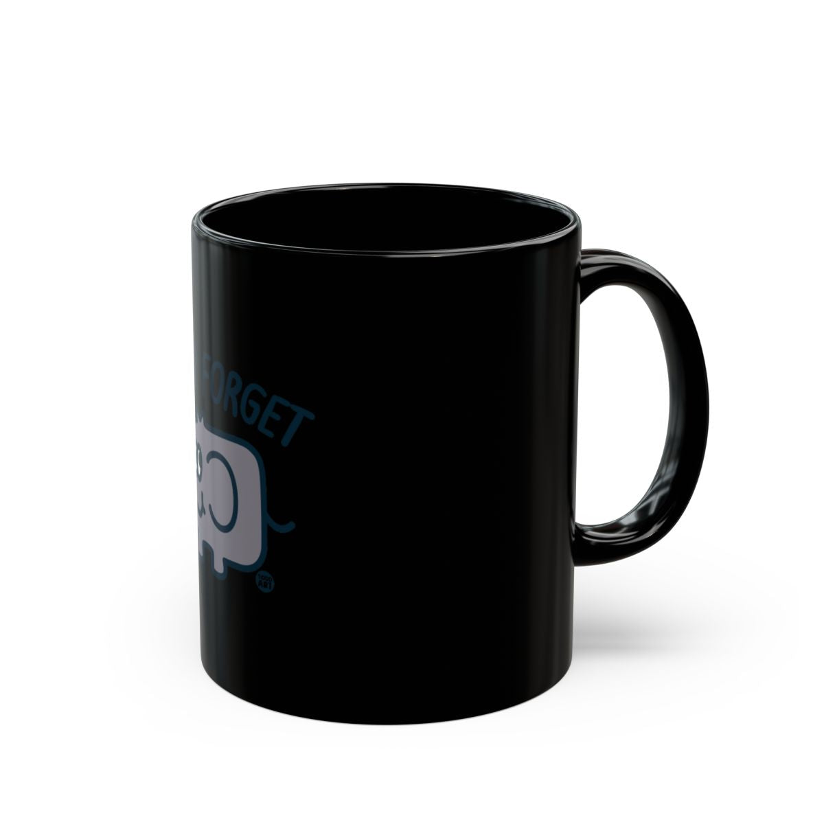 Never Forget Elephant Design Black Coffee Mug