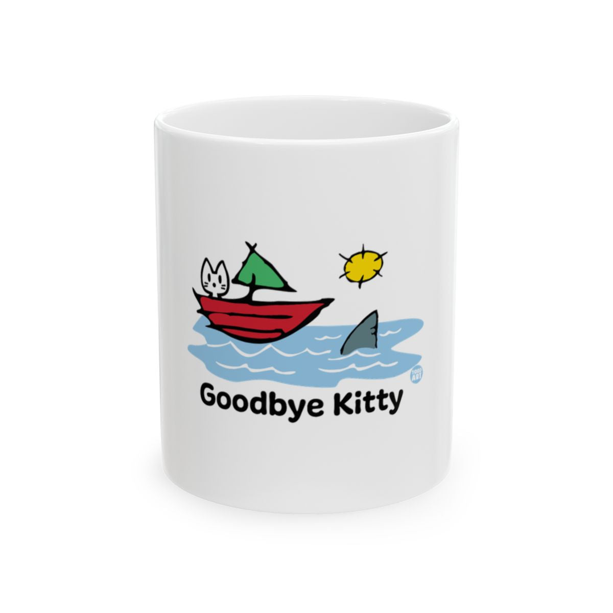 Goodbye Kitty Cute Cat and Boat Mug