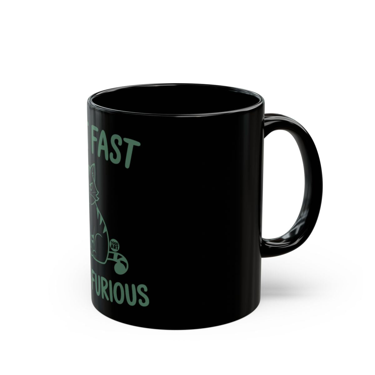 Fast and Furious Cat Design Black Coffee Mug