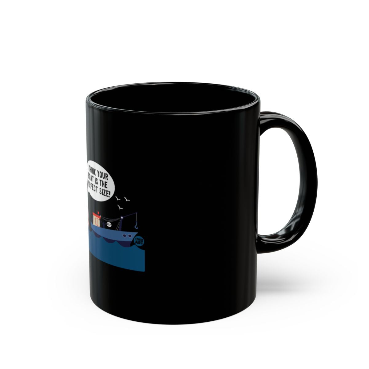 Fun Fishing Quote Printed Black Coffee Mug