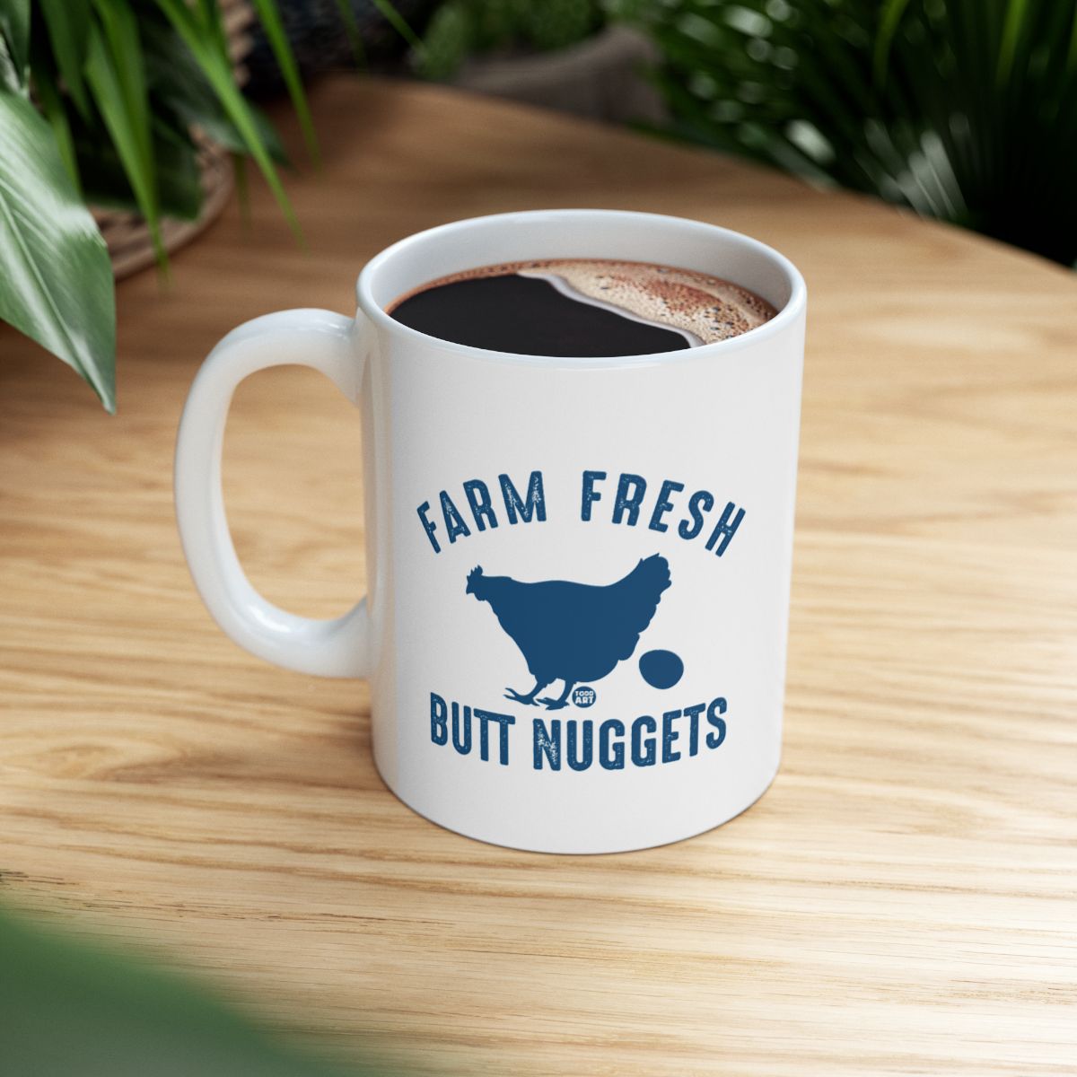 Farm Fresh Butt Nuggets Funny Chicken Mug