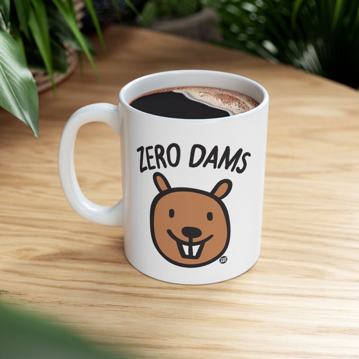 Zero Dams with Cartoon Beaver Design Mug