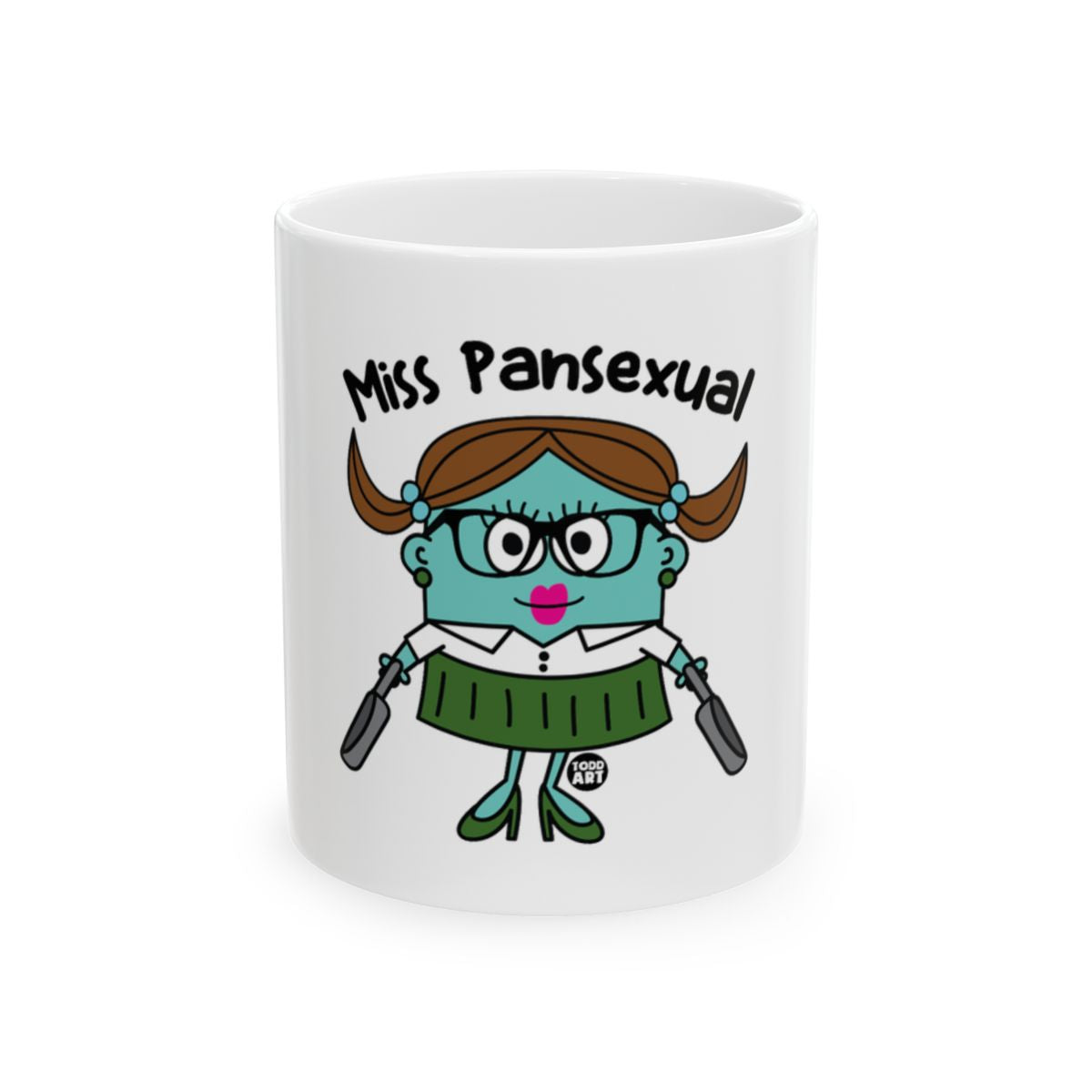 Miss Pansexual Funny Green Skirt Character Mug