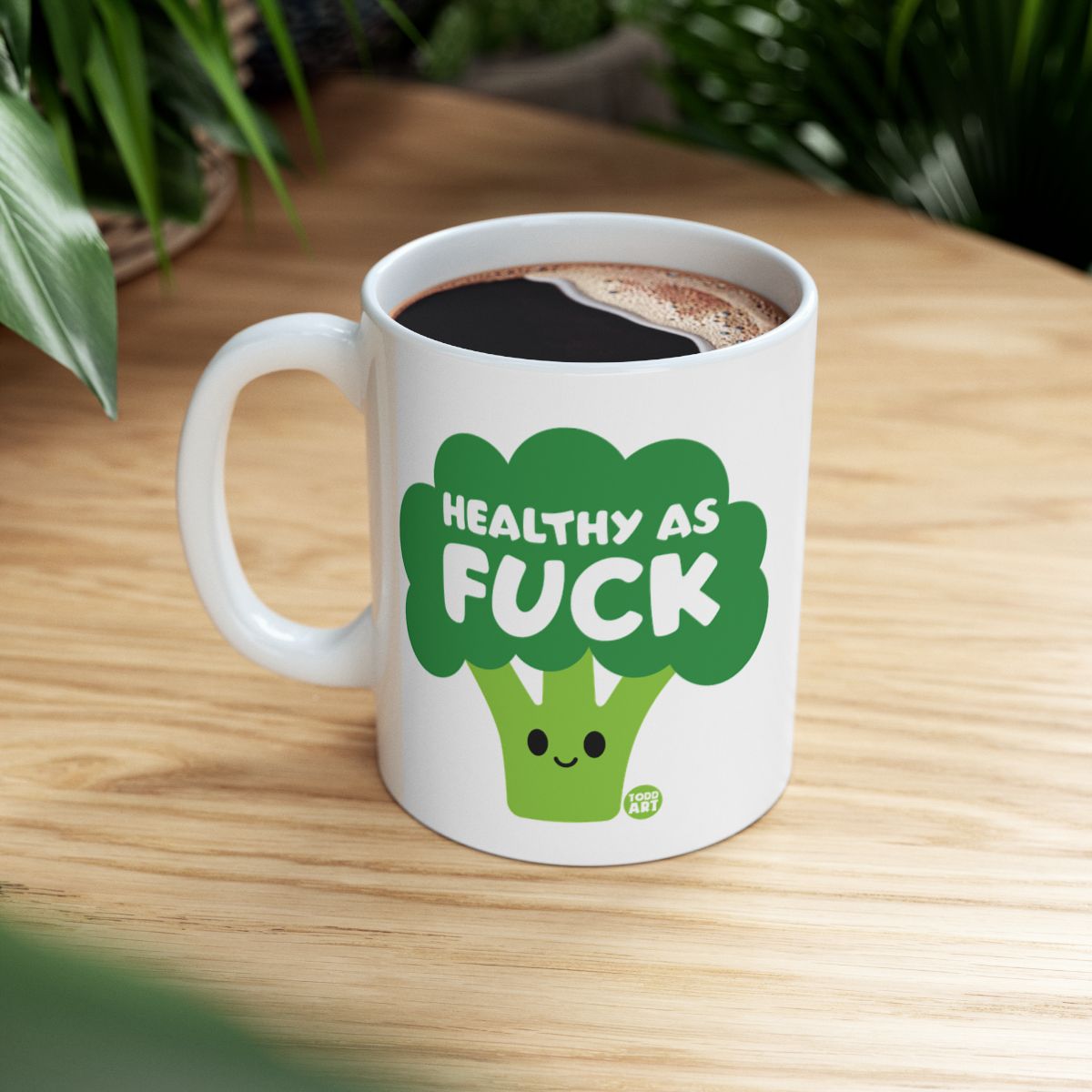 Healthy as Fuck Broccoli Funny Coffee Mug