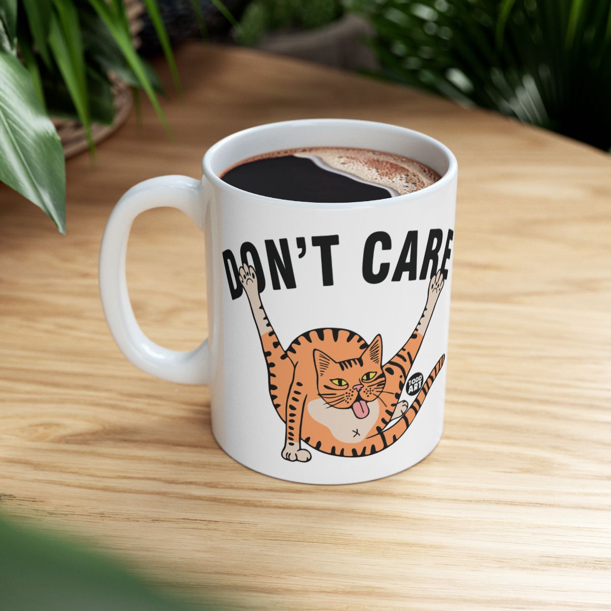 Funny Cat 'Don't Care' Design Mug for Coffee Lovers