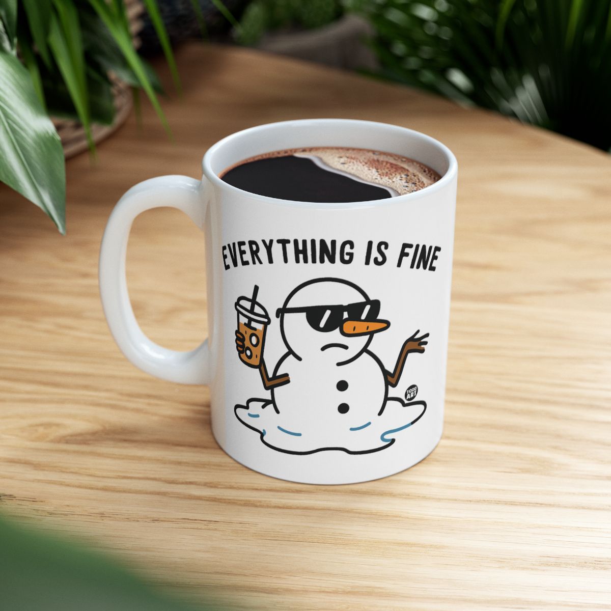 Everything Is Fine Snowman Coffee Mug