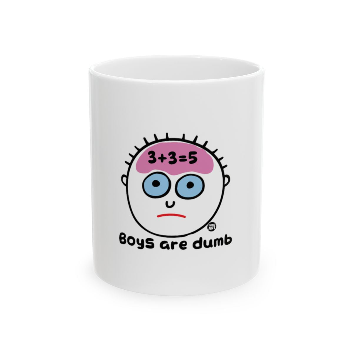 Boys Are Dumb Funny Cartoon Saying Mug