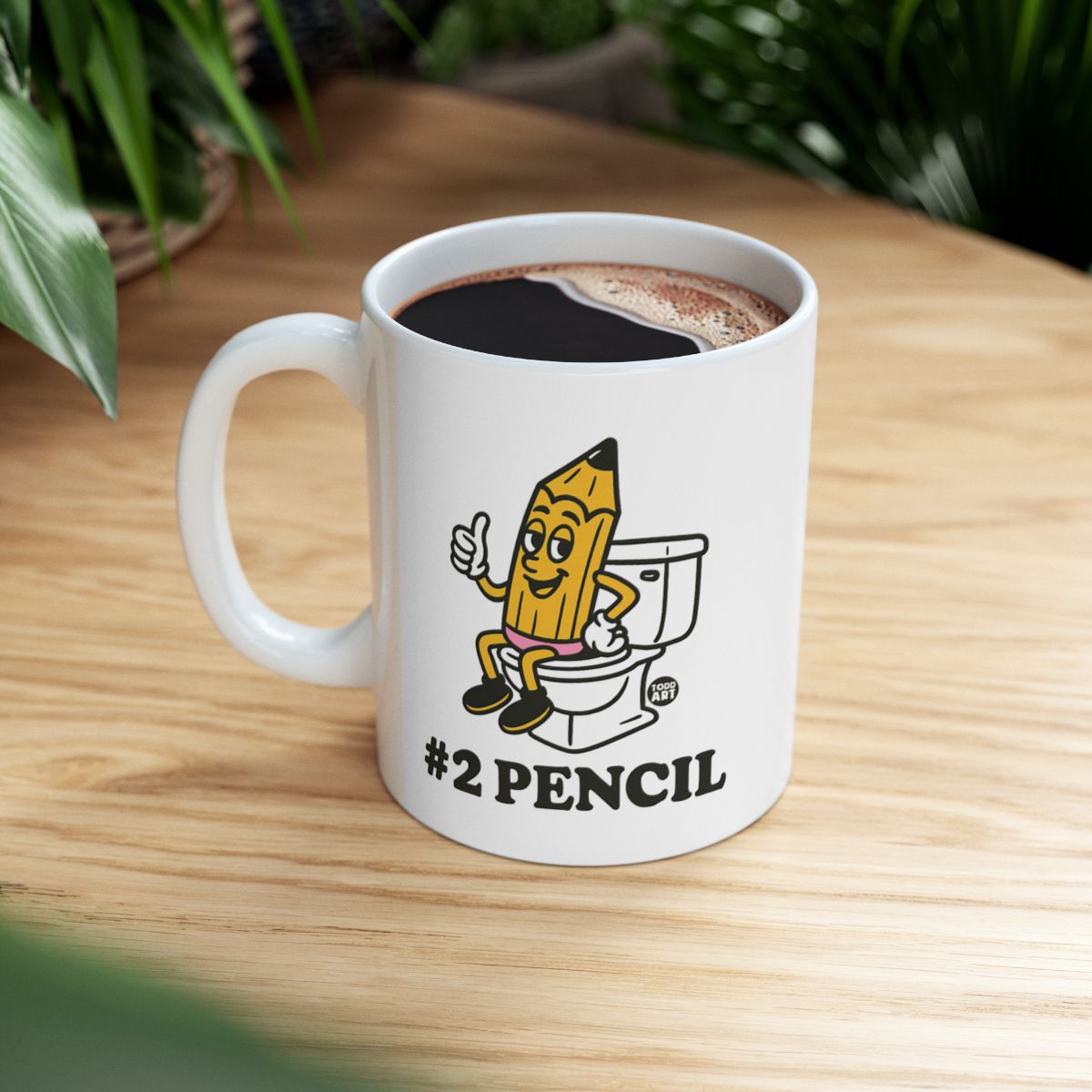 Fun #2 Pencil Design Coffee Mug for Home or Office Use