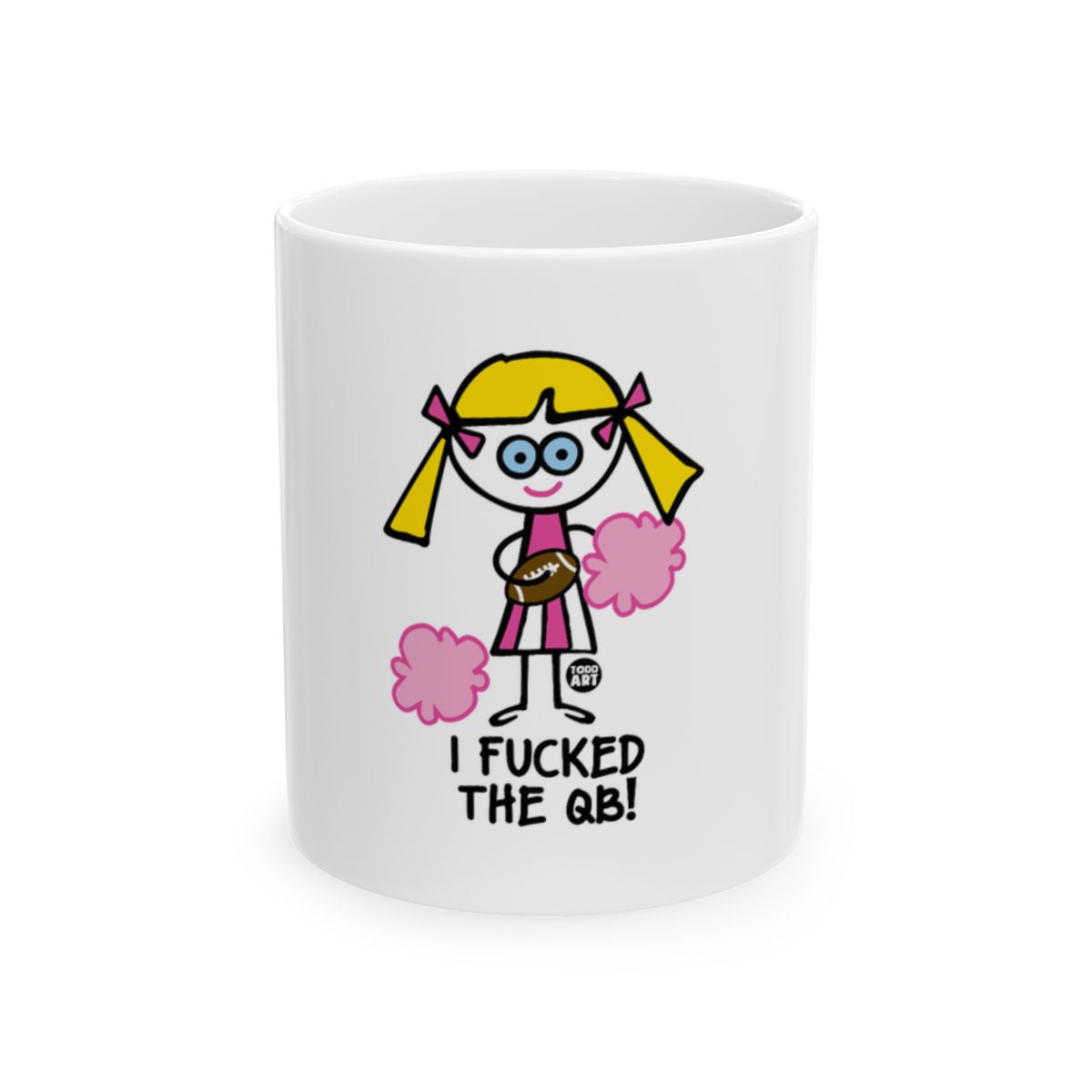 Cheerleader with Funny Football Saying Mug