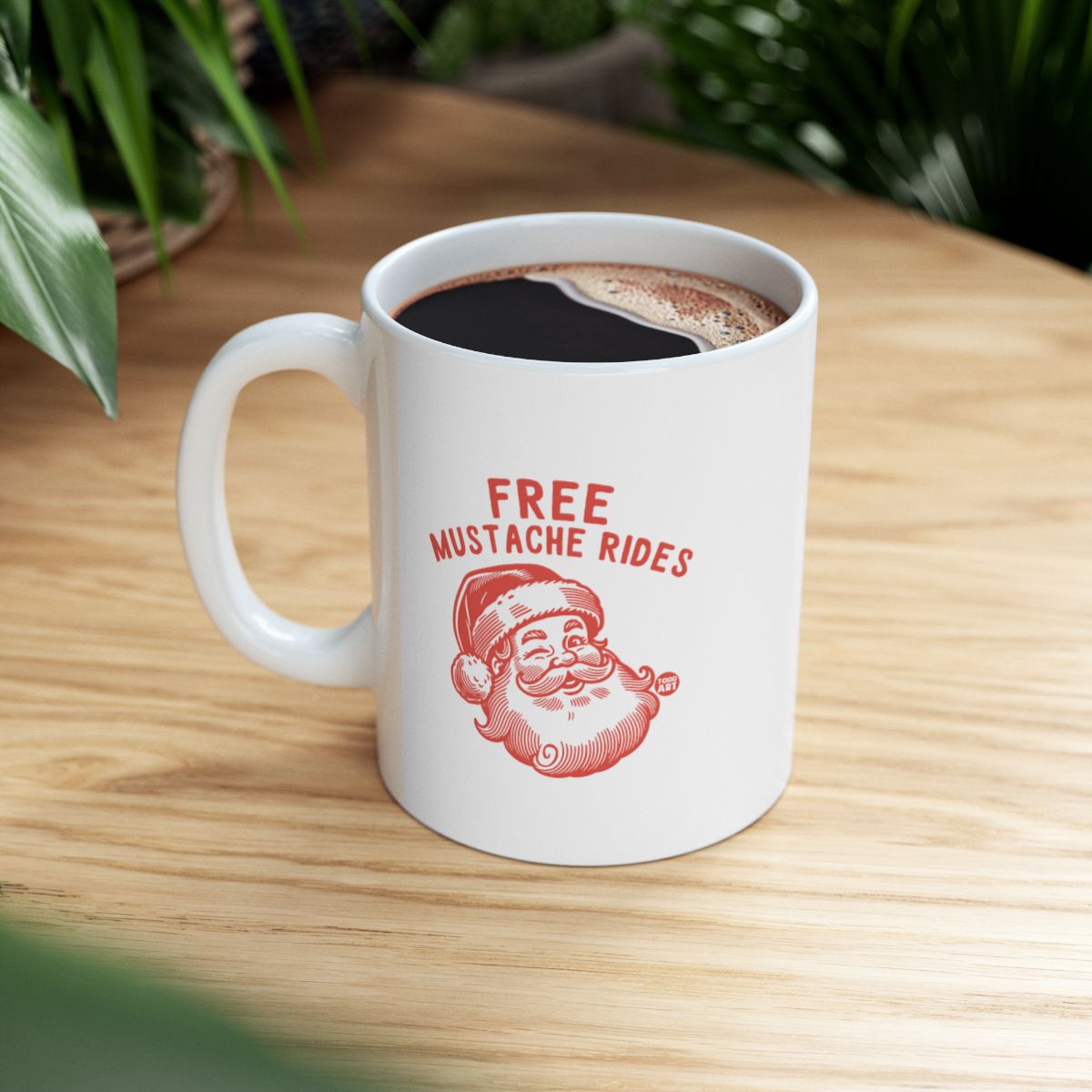 Free Mustache Rides Santa Claus Mug