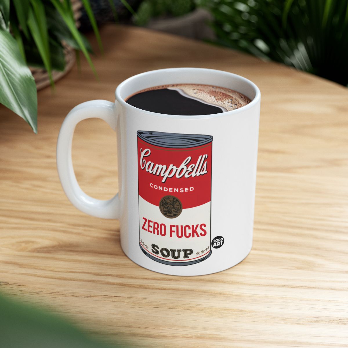 Campbells Zero Fucks Soup Funny Coffee Mug