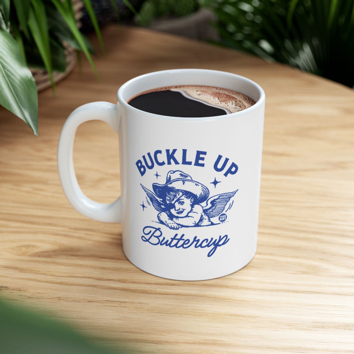 Buckle Up Buttercup Mug with Vintage Design