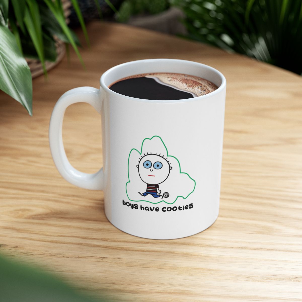 Cute Boys Have Cooties Cartoon Character Mug