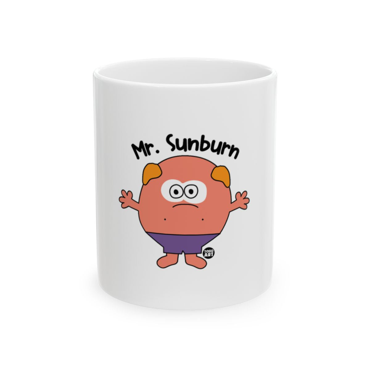 Mr. Sunburn Character Mug for Fun Coffee Moments