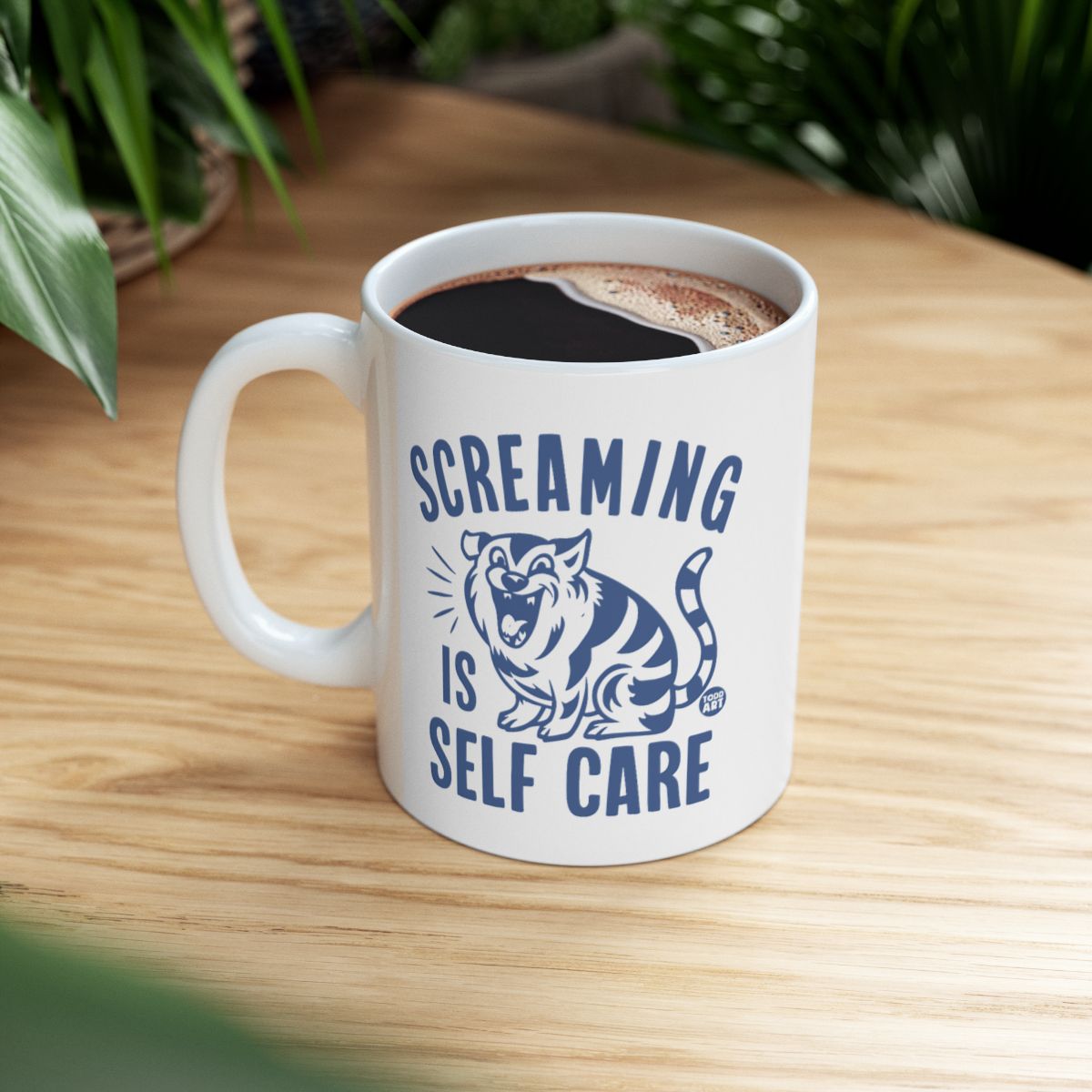 Screaming Is Self Care Tiger Design Mug