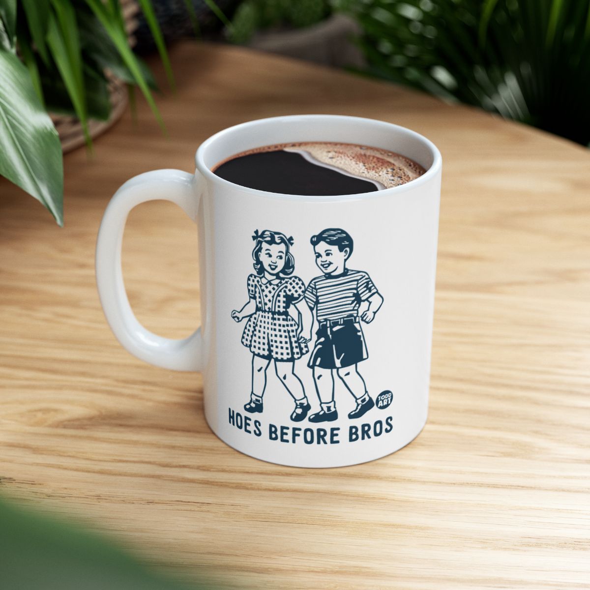 Hoes Before Bros Vintage Coffee Mug for Fun Mornings