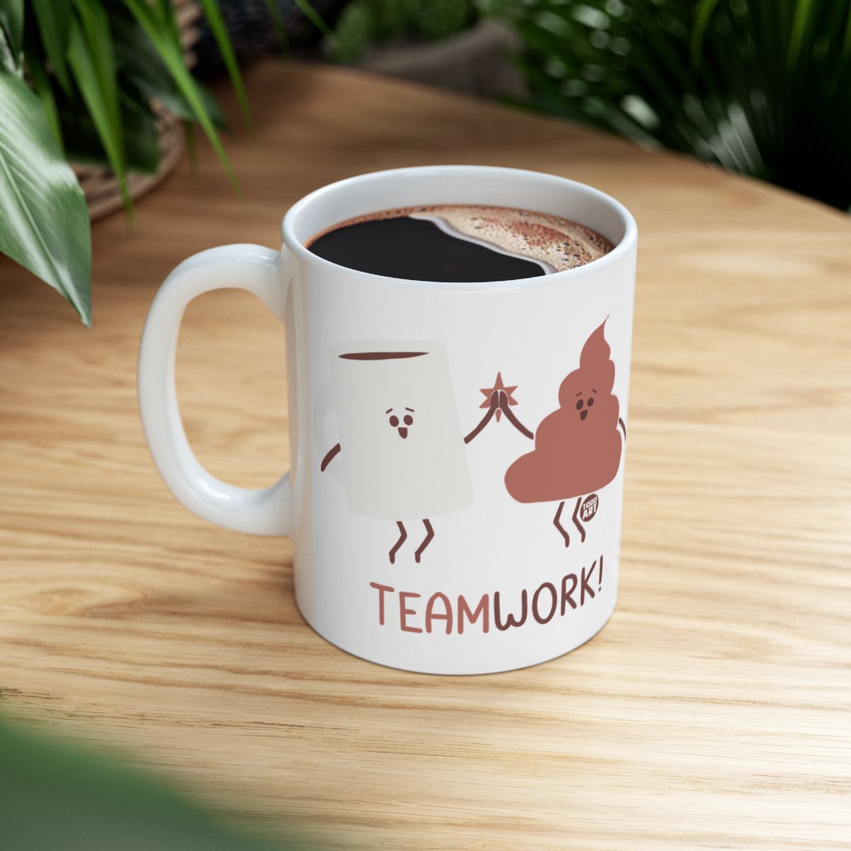 Funny Teamwork High-Five Coffee Mug for Office