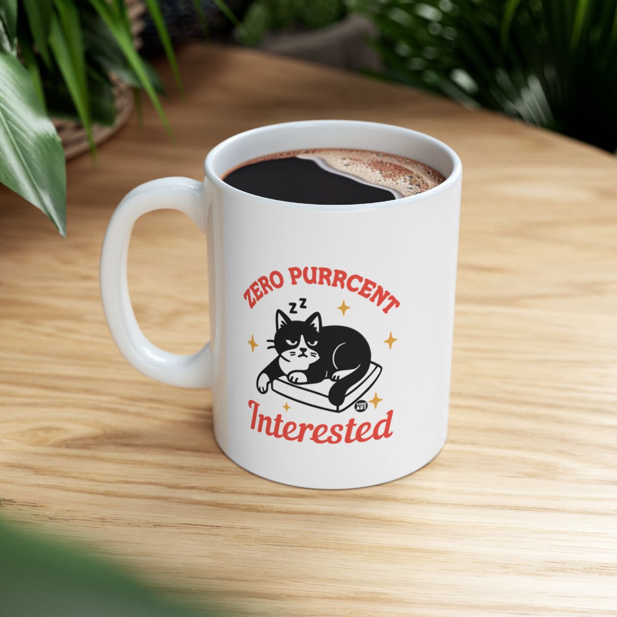 Zero Purrcent Interested Cat Mug for Cat Lovers