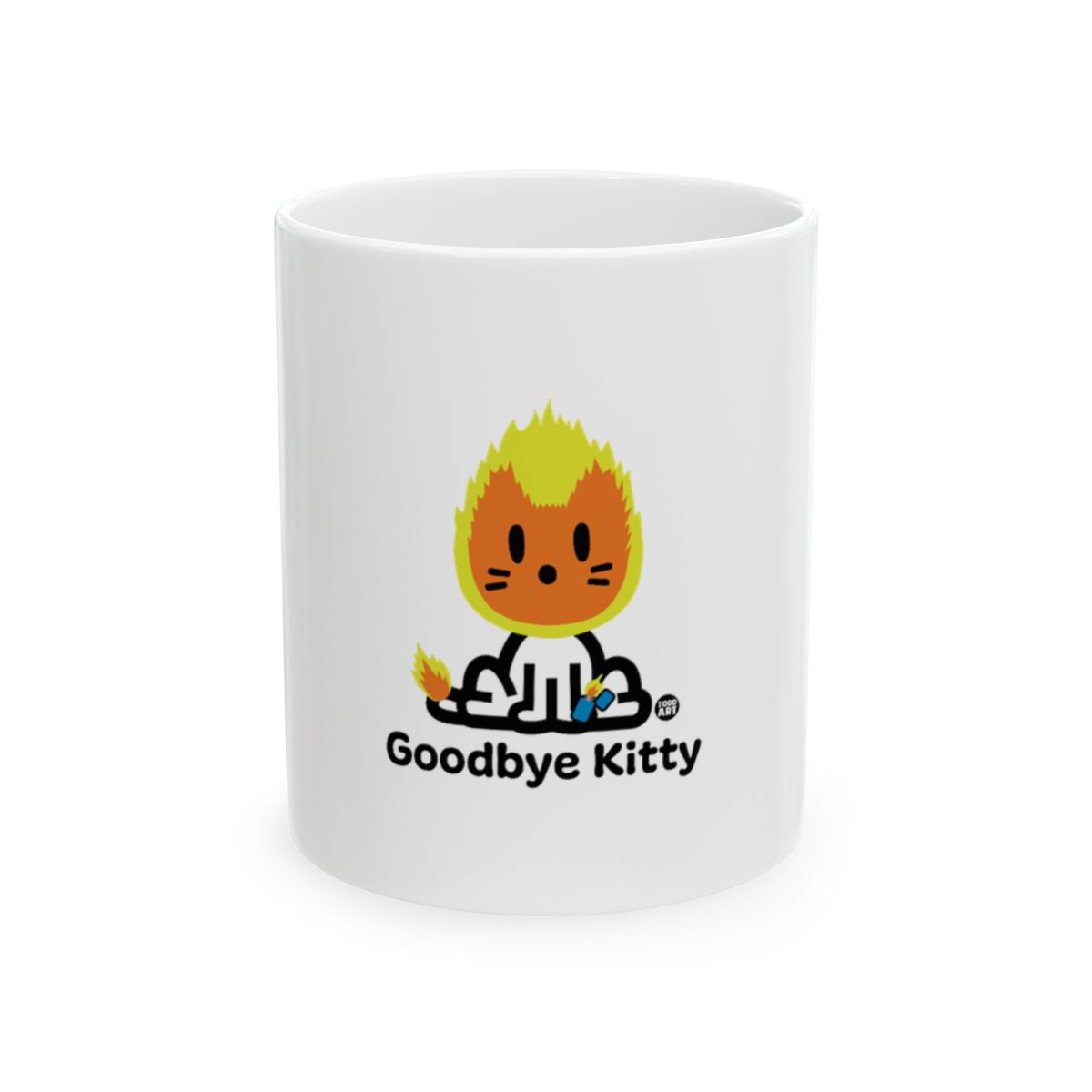 Goodbye Kitty Fire Cartoon Character Mug