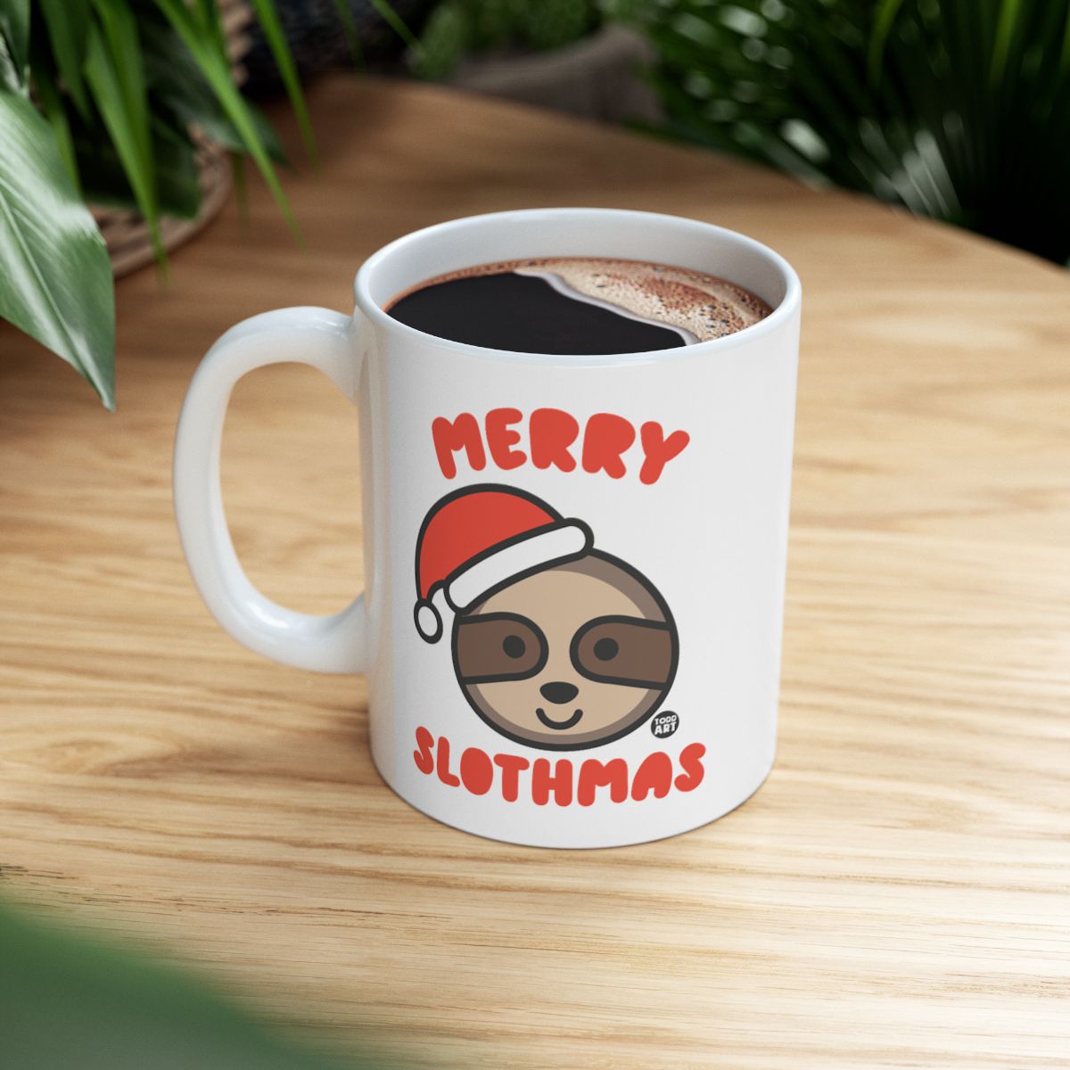 Merry Slothmas Santa Sloth Enjoy Hot Beverage Mug