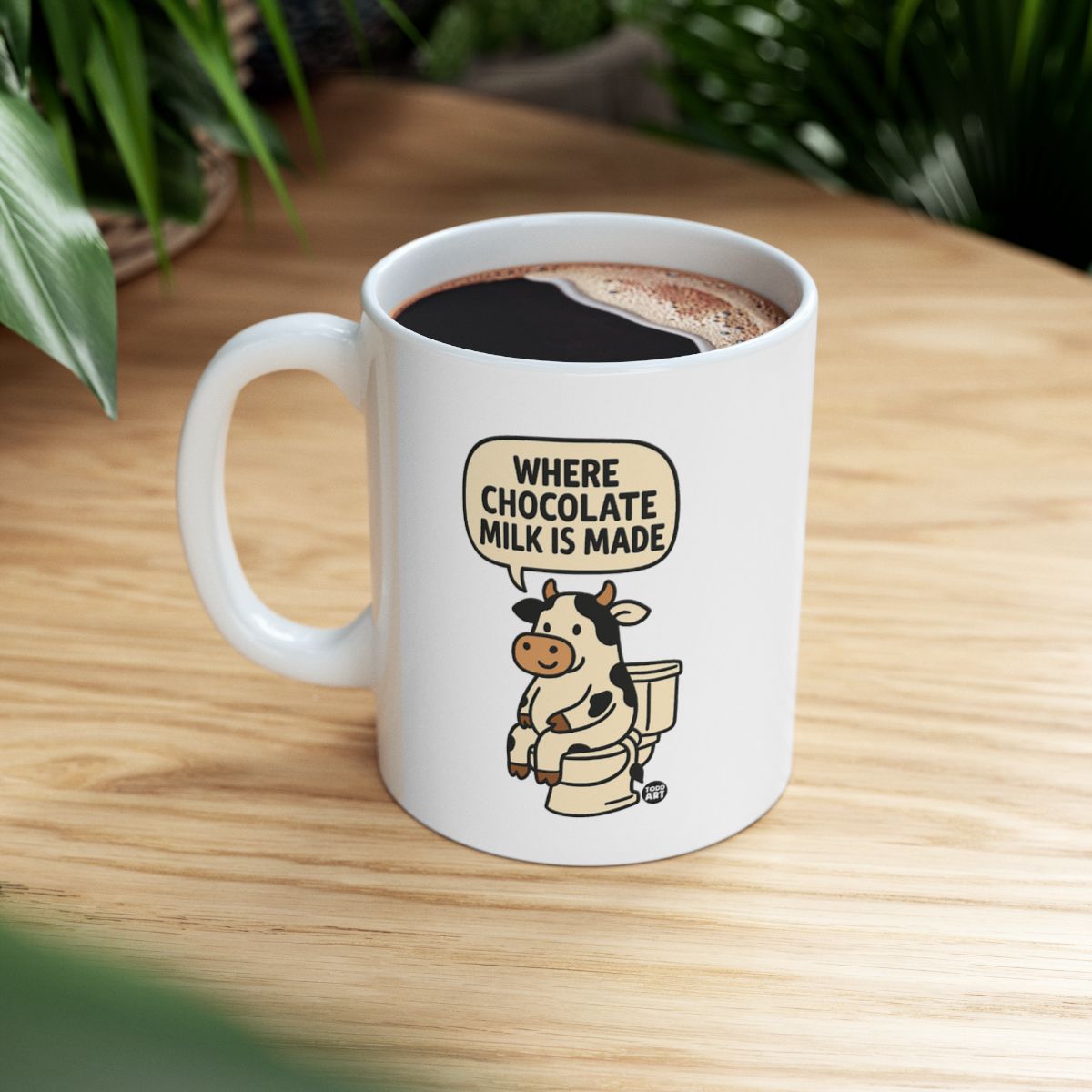 Funny Cow Cartoon Where Chocolate Milk Is Made Mug