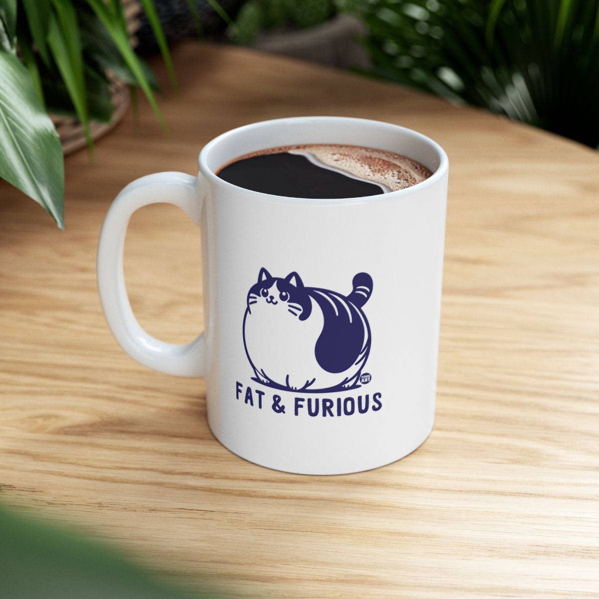 Fat and Furious Cat Design Coffee Mug for Pet Lovers