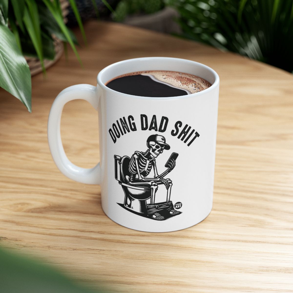 Doing Dad Shit Skeleton Drinking Coffee Mug