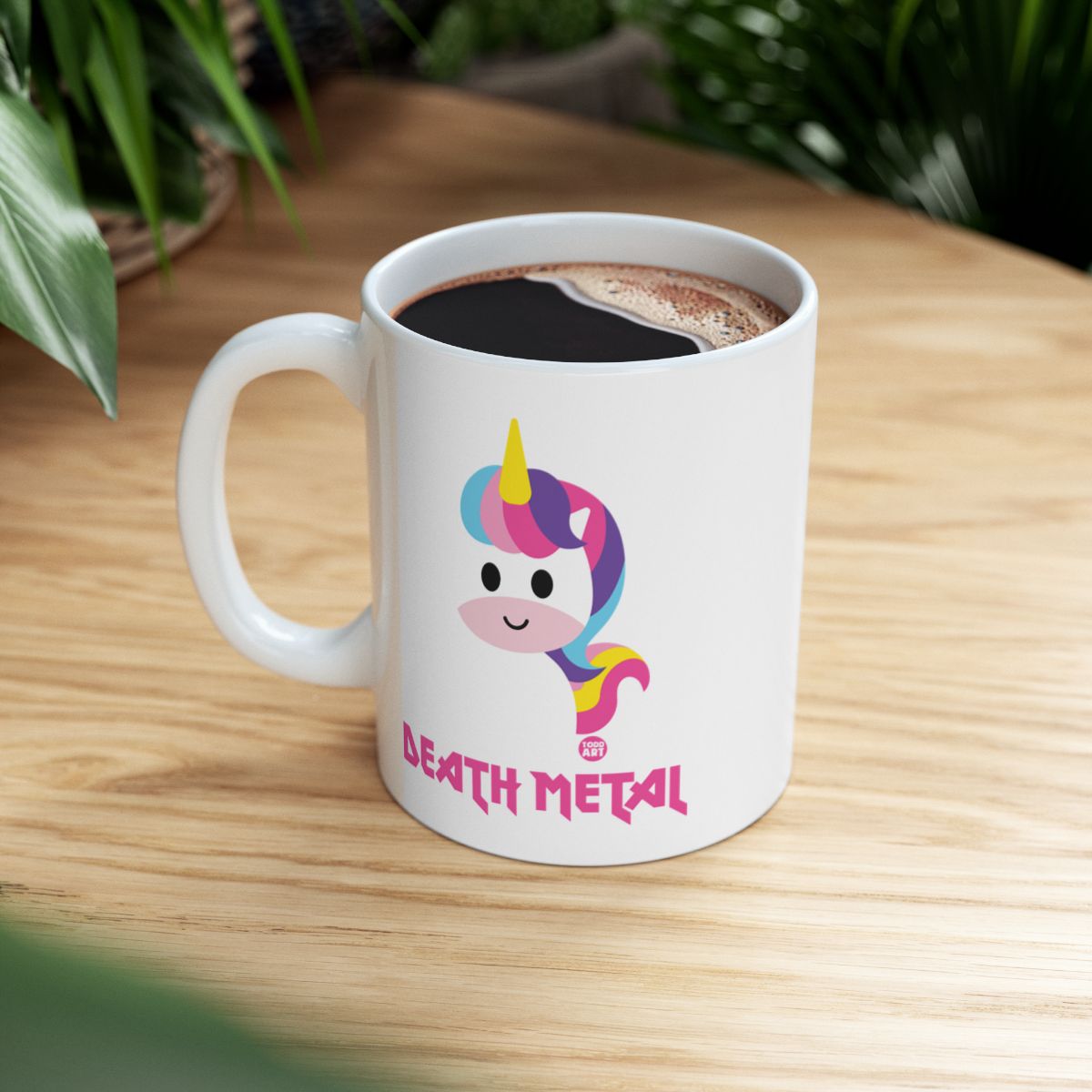 Cute Rainbow Unicorn Death Metal Coffee Mug