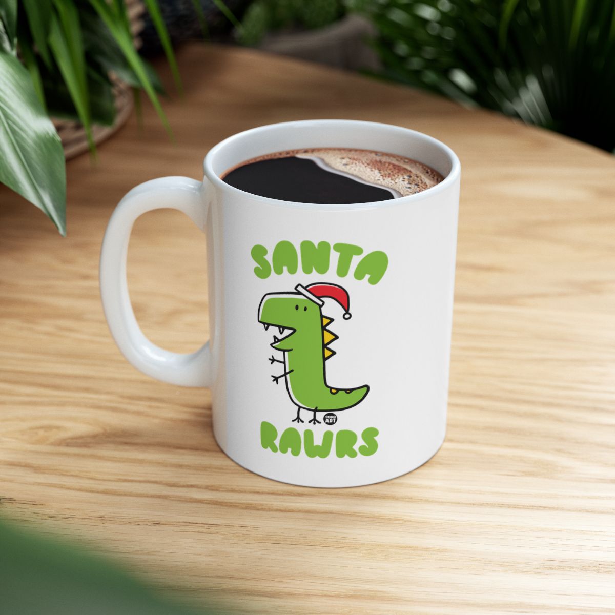 Santa Rawrs Dinosaur Mug Holiday Coffee Cup