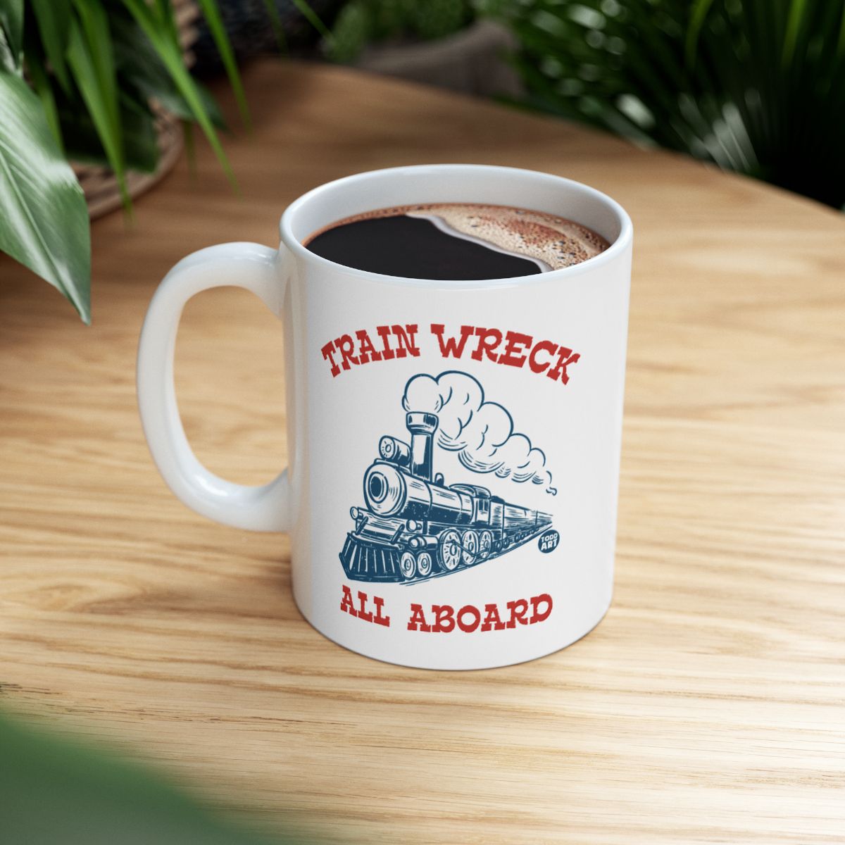 Train Wreck All Aboard Graphic Coffee Mug