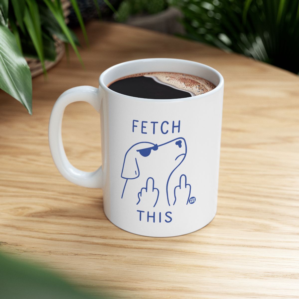 Funny Dog Fetch This Middle Finger Graphic Mug