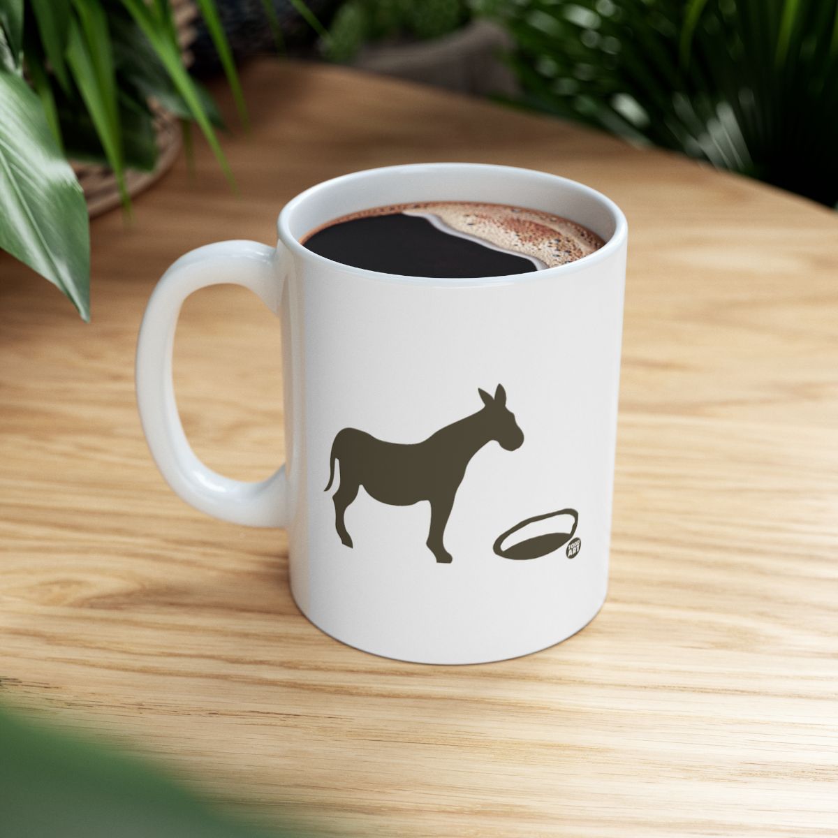 Donkey Silhouette with Ring Print Coffee Mug