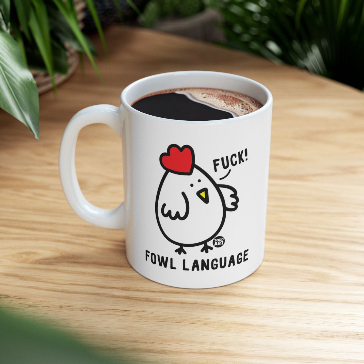 Funny Mug with Fowl Language Illustration Cup